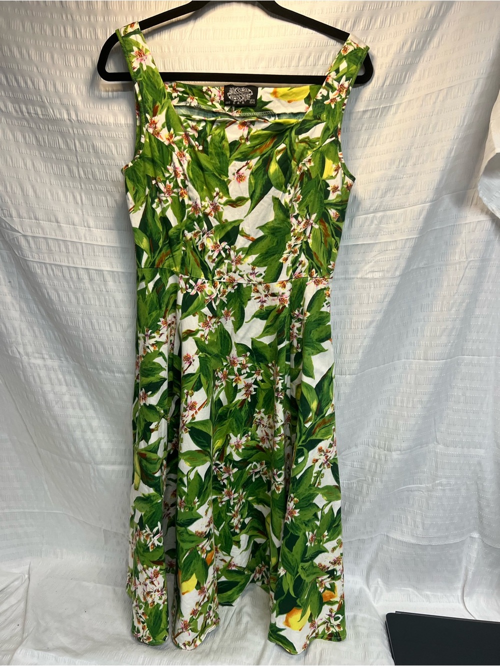 Green Floral A-Line Sundress - Sleeveless